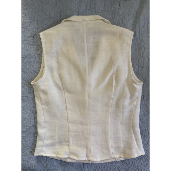 Vintage Patricia Morange White Linen 90s Y2K Cropped Blouse Shirt Sz XS S Italy - Picture 3 of 6